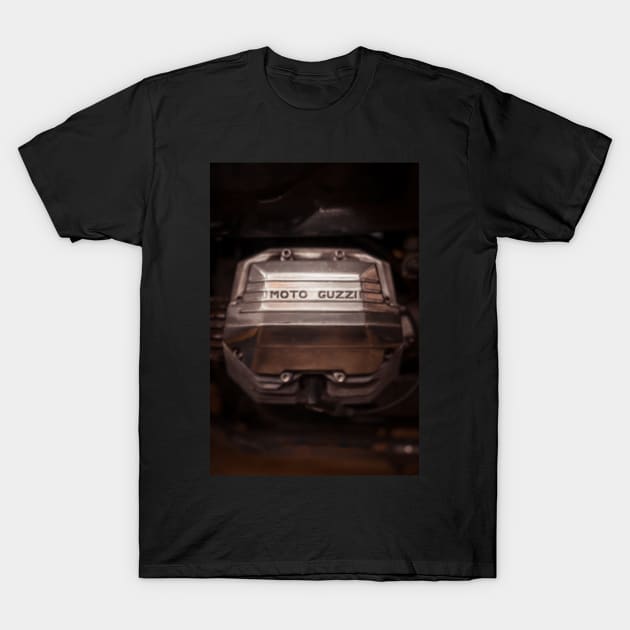 Guzzi rocker cover in bronze colouring T-Shirt by Silver Linings